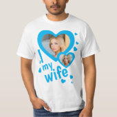 T-shirt Bleu Clair | Personnalisé J'aime ma femme hommes t (Devant)