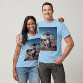 T-shirt bleu clair pour chat OVNI (Unisexe)