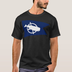 T-shirt Bleu Classique Et Blanc Nantucket Island White Spe