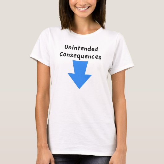 T-shirt Bleu Conséquences involontaires (Devant)