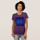 T-shirt Bleu cool sur Blue Racing Flames (Devant entier)