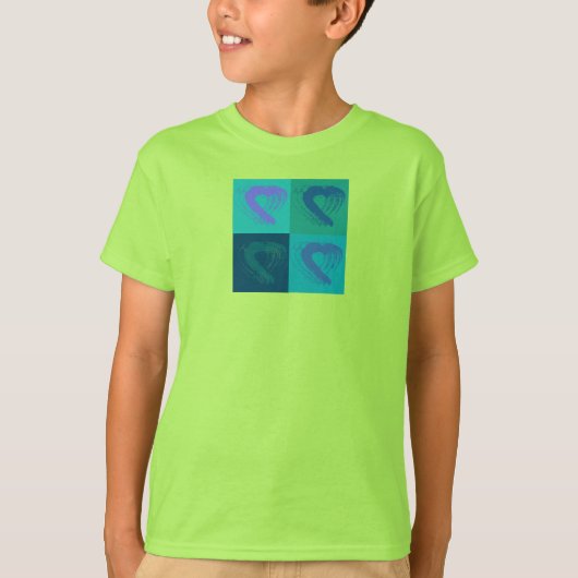 T-shirt bleu Cube Hearts (Devant)