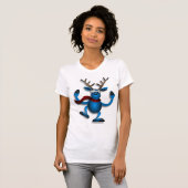 T-shirt Bleu Cute Dancing Reinder (Devant entier)