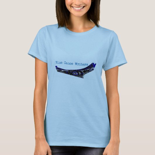 T-shirt bleu d'auteurs de canoë (Devant)