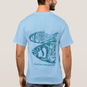 T-shirt bleu de 2 poissons des côtés 4 à (Dos)