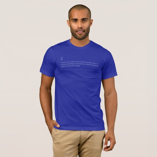 T-shirt bleu de BSoD de la mort - IL support (Devant entier)