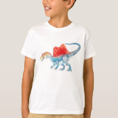 T-shirt Bleu de ciel d'aquarelle de Spinosaurus (Devant)