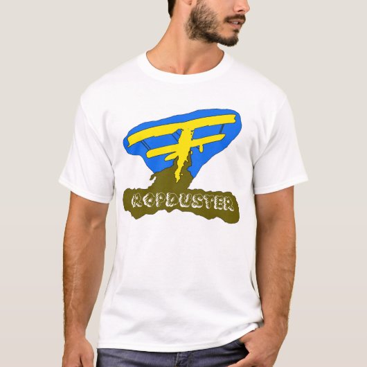 T-shirt bleu de cropduster (Devant)