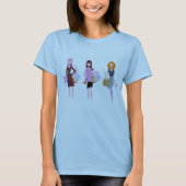 T-shirt bleu de dames de concepteurs avec les (Devant)