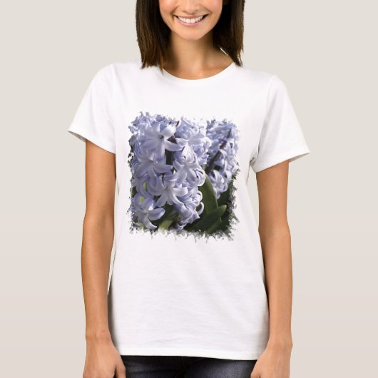 T-shirt bleu de dames de jacinthe (Devant)
