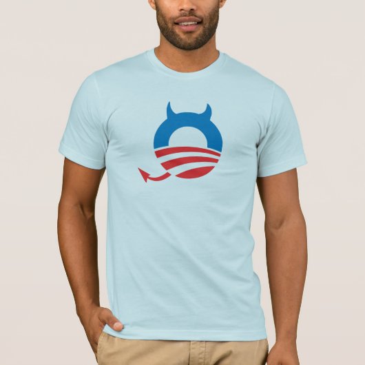 T-shirt Bleu de diable d'Obama (Devant)