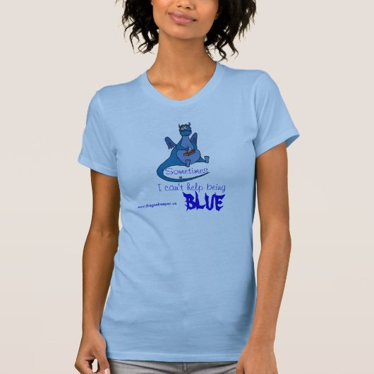 T-shirt bleu de dragon (Devant)