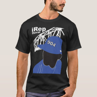 T-shirt bleu de Duval d'iRep sur le noir