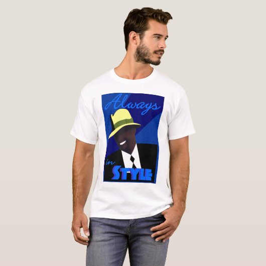 T-shirt bleu de "FEDORA" (Devant entier)