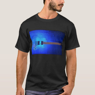 T-shirt bleu de guitare