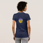 T-shirt bleu de jaune de la pensée 2a (Dos entier)
