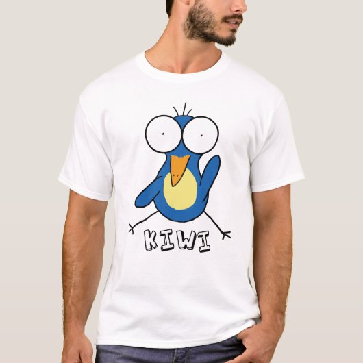 T-shirt bleu de kiwi (Devant)