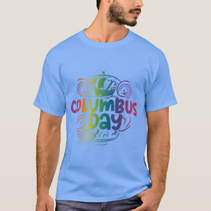 T-shirt bleu de la Caroline du Jour de Columbus