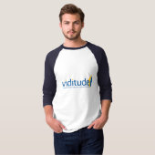 T-shirt Bleu de la douille des hommes de Viditude 3/4 (Devant entier)