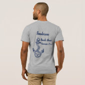 T-shirt Bleu de la marine Nautique Maison de plage côtière (Dos entier)