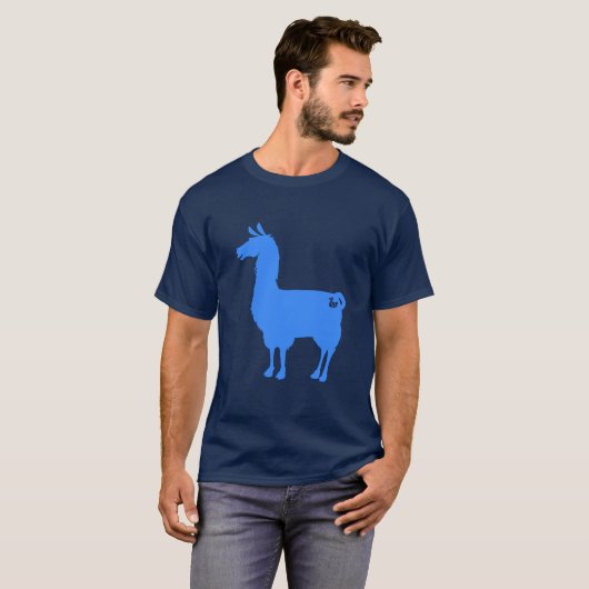 T-shirt bleu de lama (Devant entier)