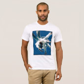 T-shirt bleu de l'Au les PSEM mao (Devant entier)