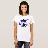 T-shirt bleu de logo : Femmes blanches (Devant entier)