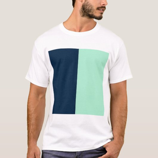 T-shirt Bleu de marin et menthe (Devant)