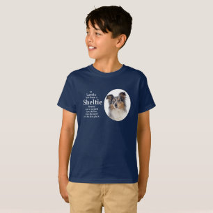 T-shirt bleu de Merle Sheltie de Timmy