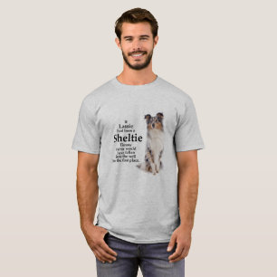 T-shirt bleu de Merle Sheltie de Timmy