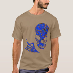 T-shirt Bleu de métaux lourds de crâne