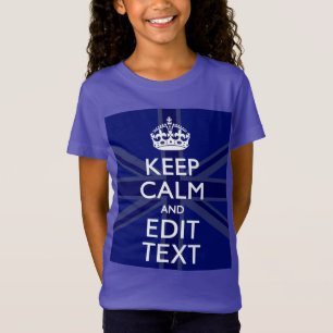 T-Shirt Bleu de minuit Gardez le calme et votre texte Unio