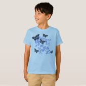 T-shirt bleu de papillon des jeunesse (Devant entier)