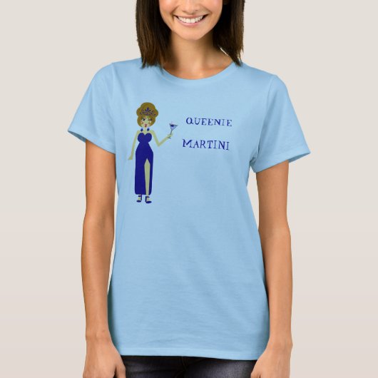 T-shirt bleu de Queenie Martini (Devant)