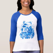 T-shirt bleu de raglan de conception de la Chine (Devant)