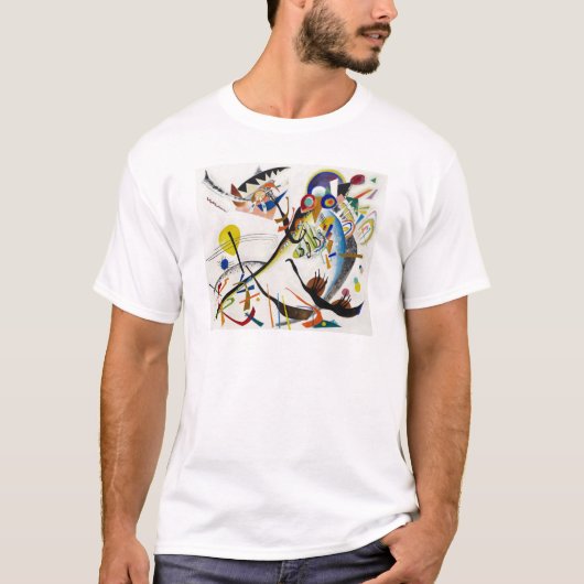 T-shirt bleu de segment de Kandinsky (Devant)