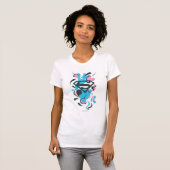 T-shirt Bleu d'éclaboussure de couleur (Devant entier)