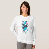 T-shirt Bleu d'éclaboussure de couleur (Devant entier)