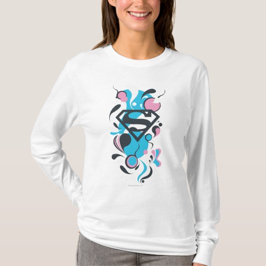 T-shirt Bleu d'éclaboussure de couleur (Devant)