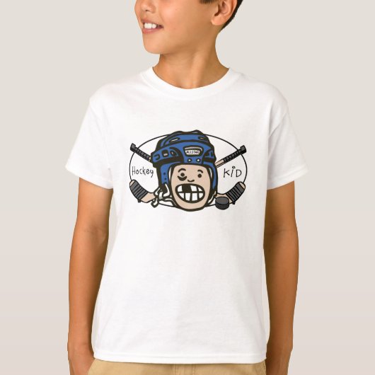 T-shirt Bleu d'enfant d'hockey (Devant)