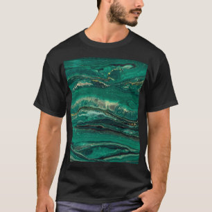 T-shirt Bleu doré Marbling : Art fluide
