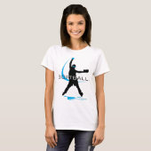 T-shirt bleu du base-ball de broc du base-ball (Devant entier)