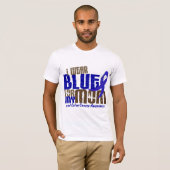 T-shirt BLEU d'USAGE du cancer du colon I POUR MA MAMAN (Devant entier)