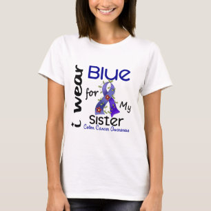 T-shirt Bleu d'usage du cancer du colon I pour ma soeur 43
