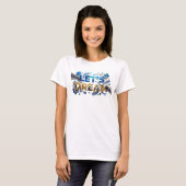 T-shirt bleu Edgy LET'S DREAM Statement (Devant entier)