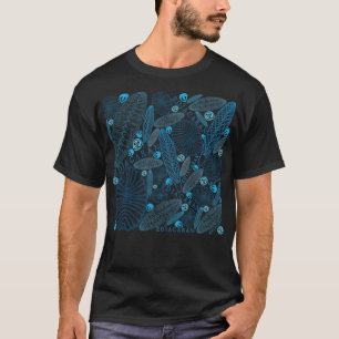 T-shirt Bleu Ediacaran fossile transparent