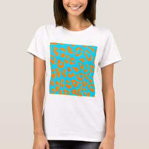 T-shirt Bleu Empreinte de léopard