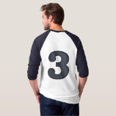 T-shirt Bleu en acier classique numéro 3 (Dos entier)