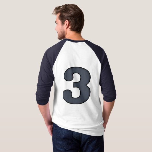 T-shirt Bleu en acier classique numéro 3 (Dos entier)