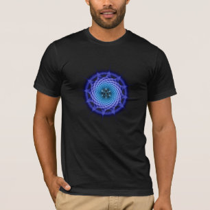 T-shirt Bleu en spirale de mandala de Merkaba (la